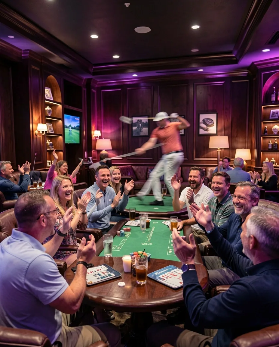 Goście Krakow Lounge podczas turnieju golfowego w studiu