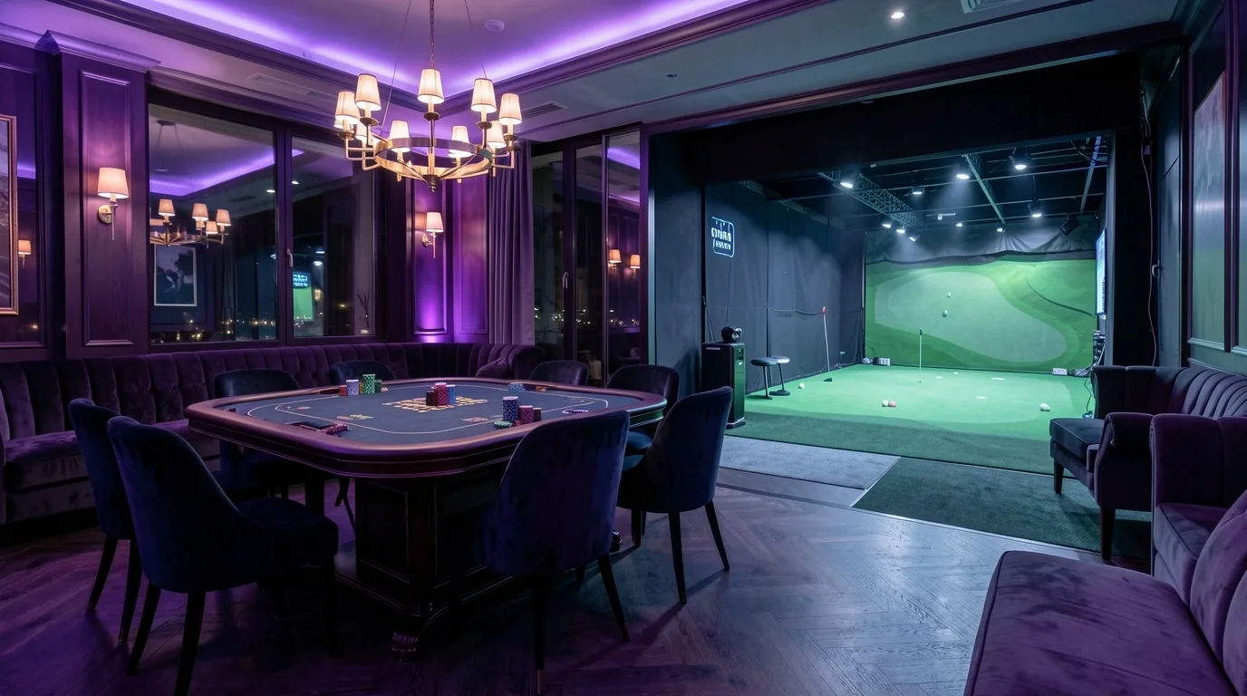Poker lounge Krakow Lounge o wieczornym świetle