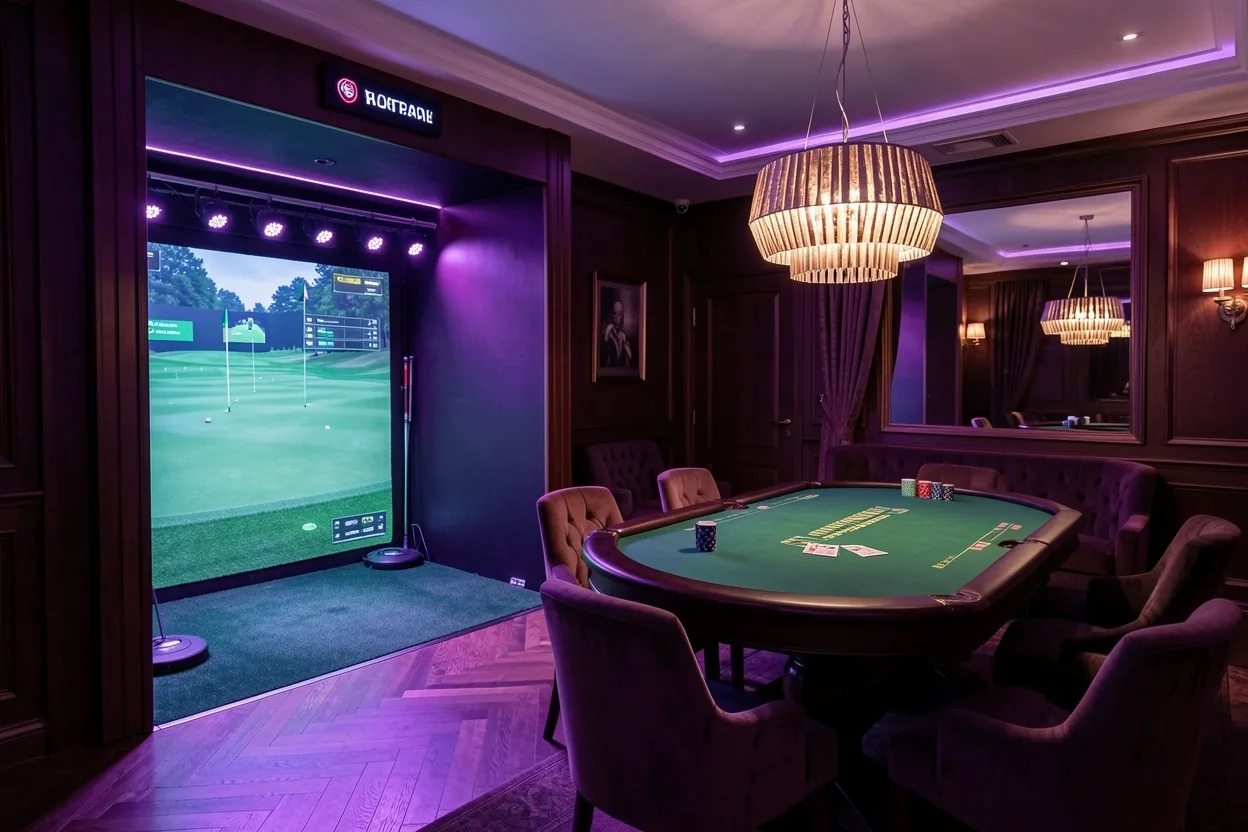 Wnętrze studia Krakow Lounge Golf & Poker Lounge w Krakowie