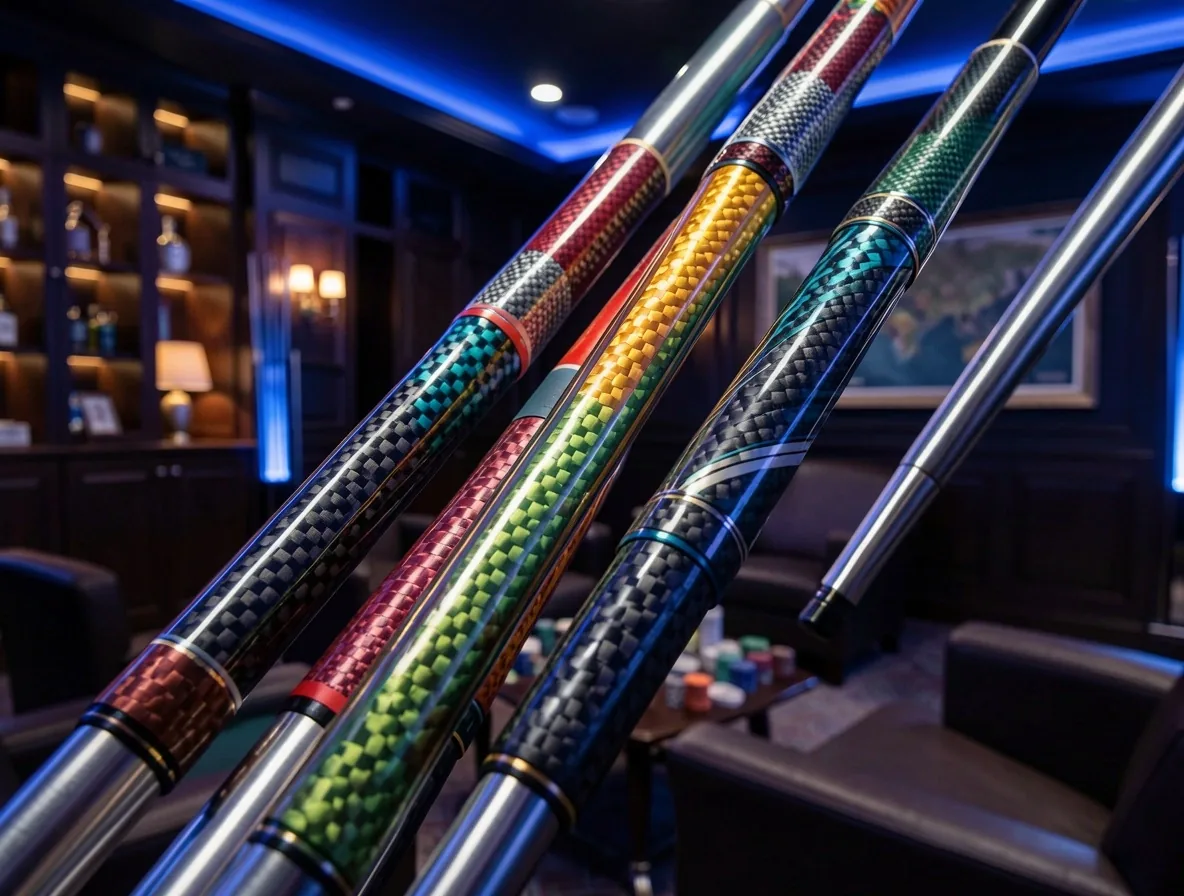Kolekcja shaftów golfowych w studiu Krakow Lounge