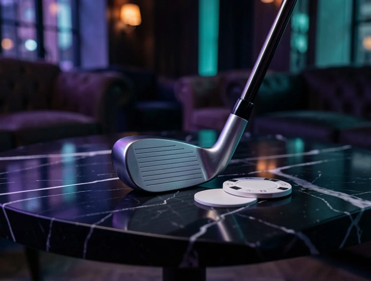 Studio fittingu golfowego Krakow Lounge w nocy